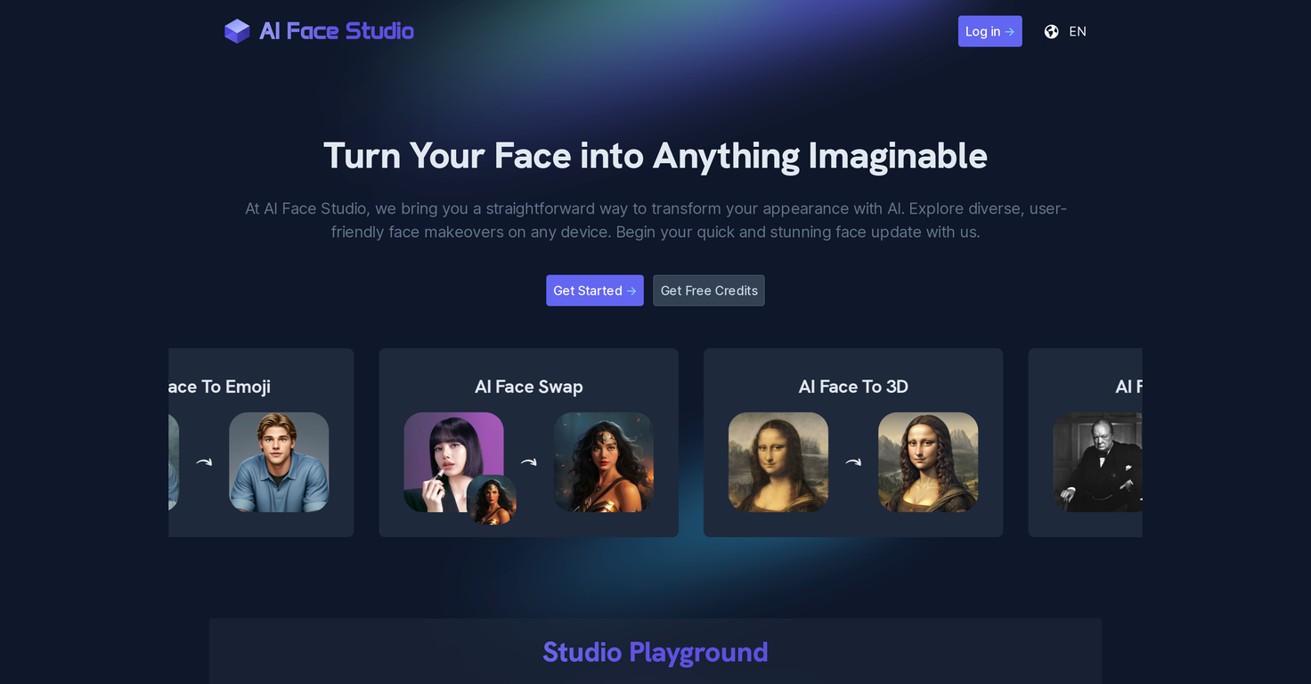 AI Face Studio website