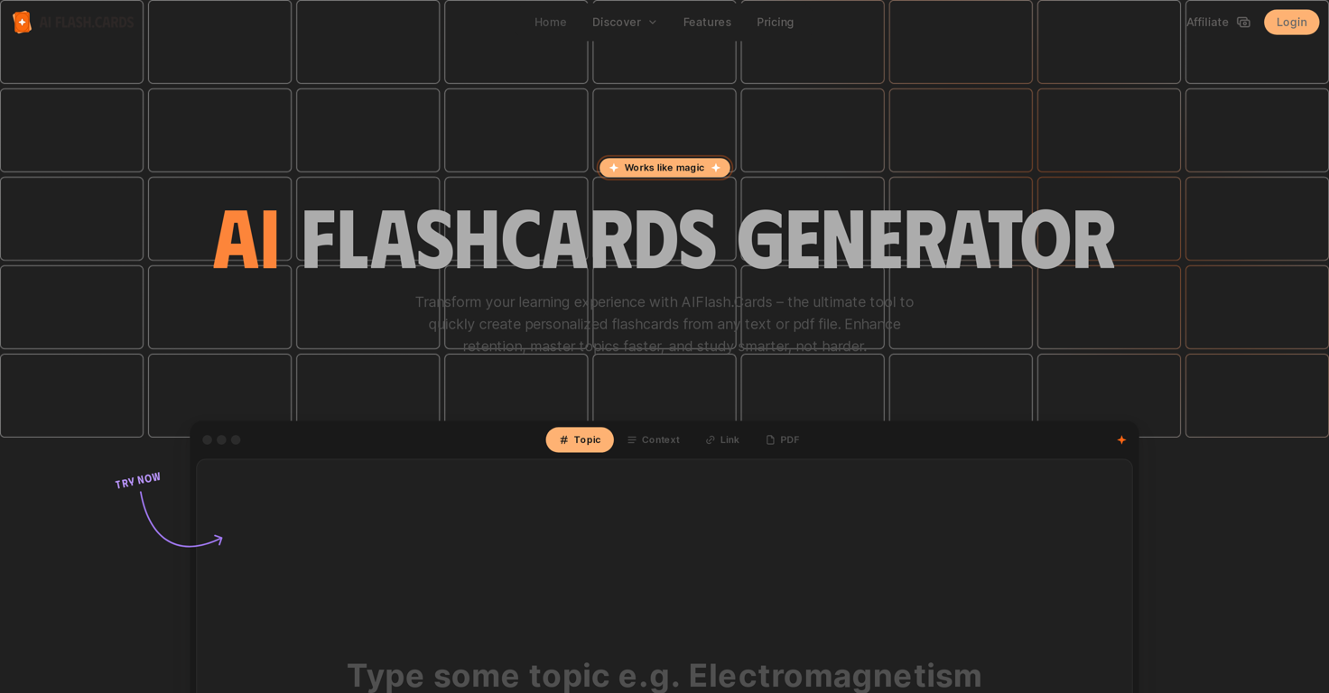AI Flashcards Generator website