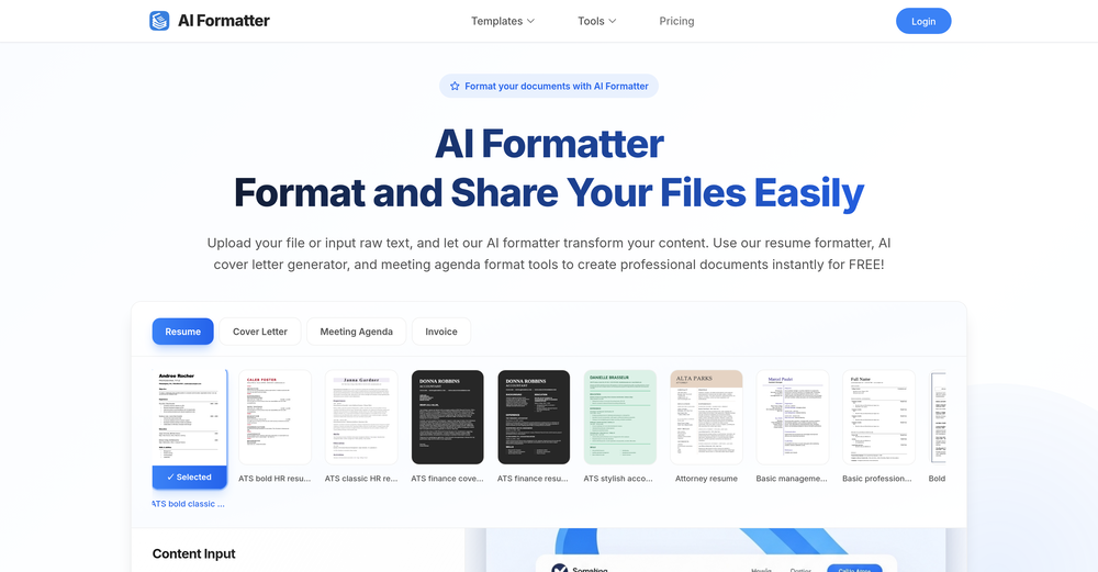 AI Formatter.net website