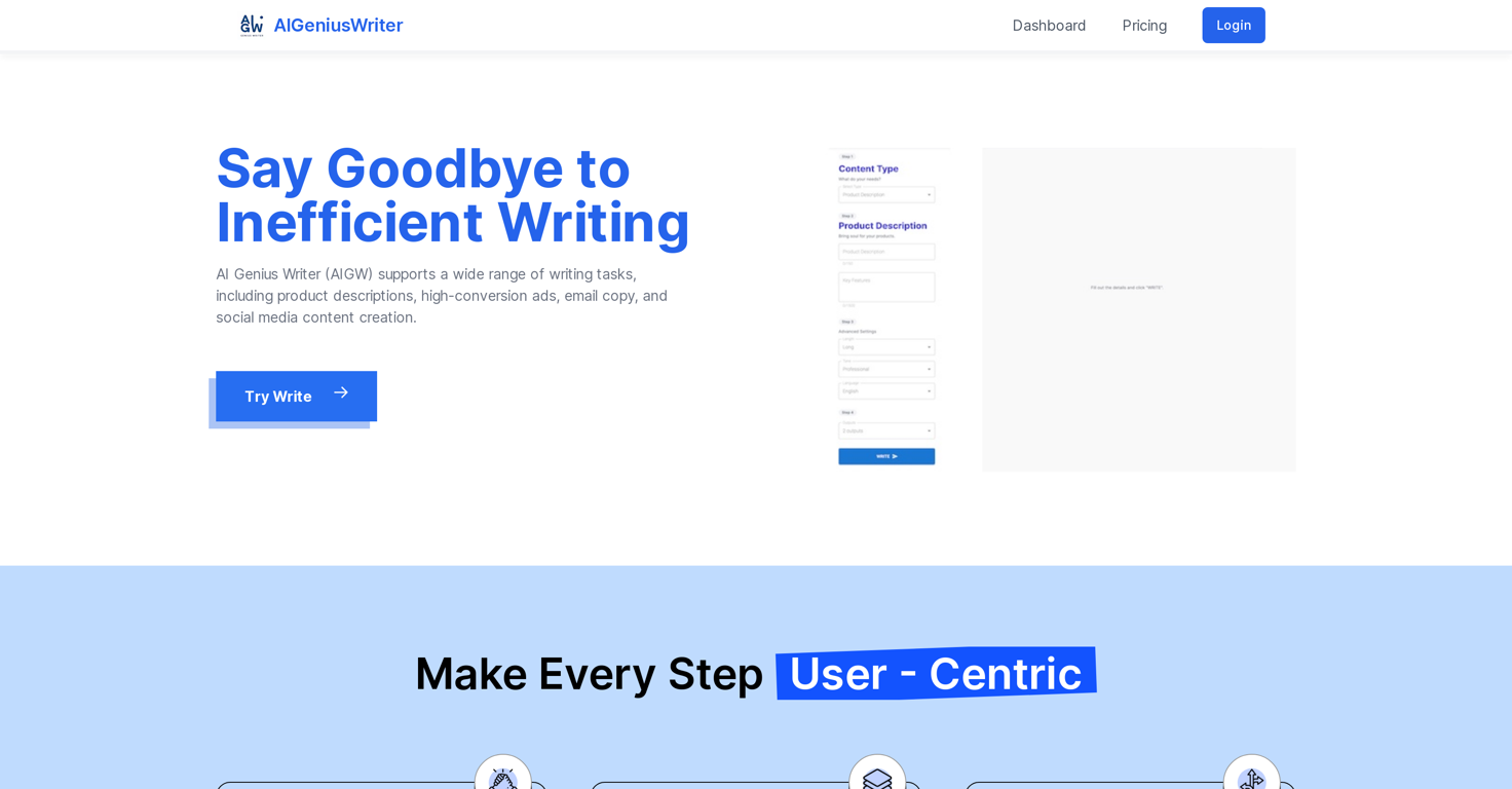 AI Genius Writer website