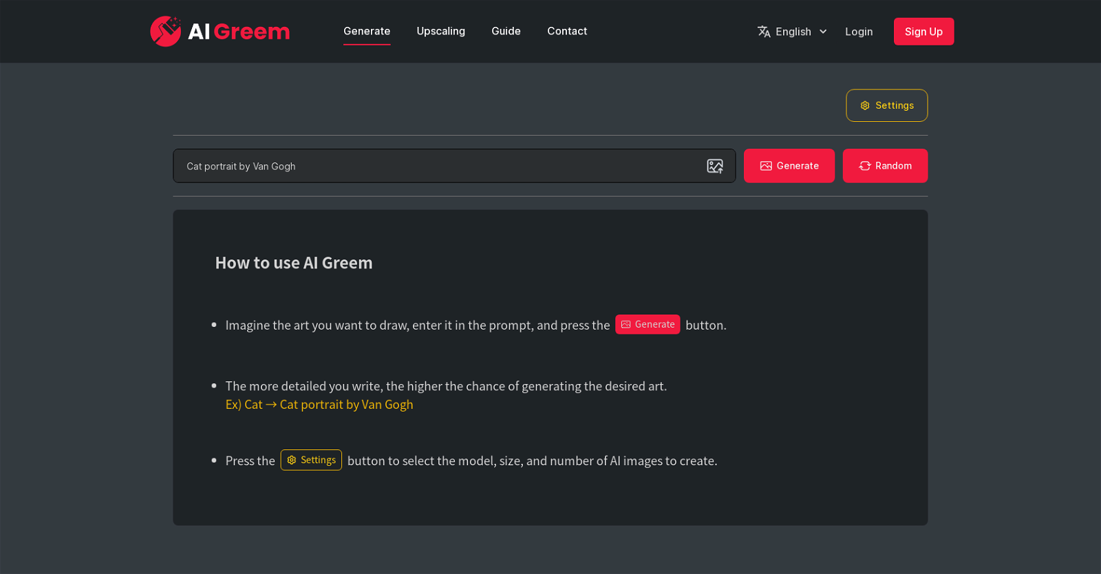 AI Greem website