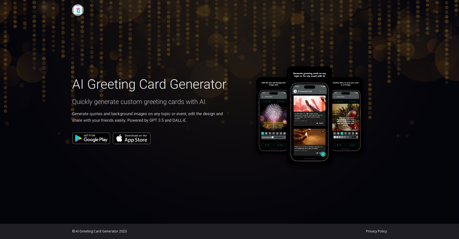 AI Greeting Card Generator website