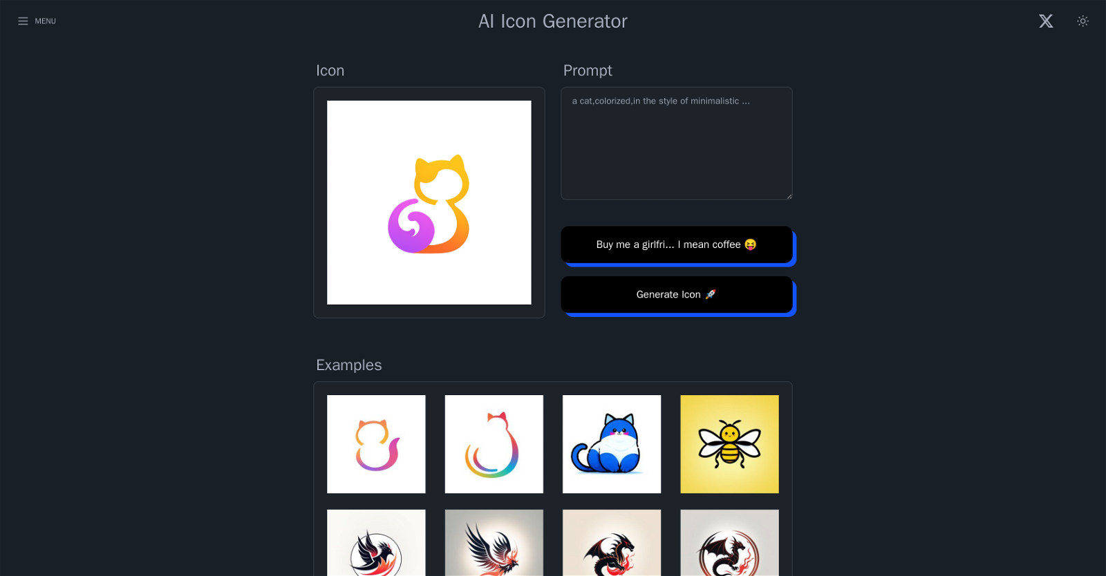 AI Icon Generator website