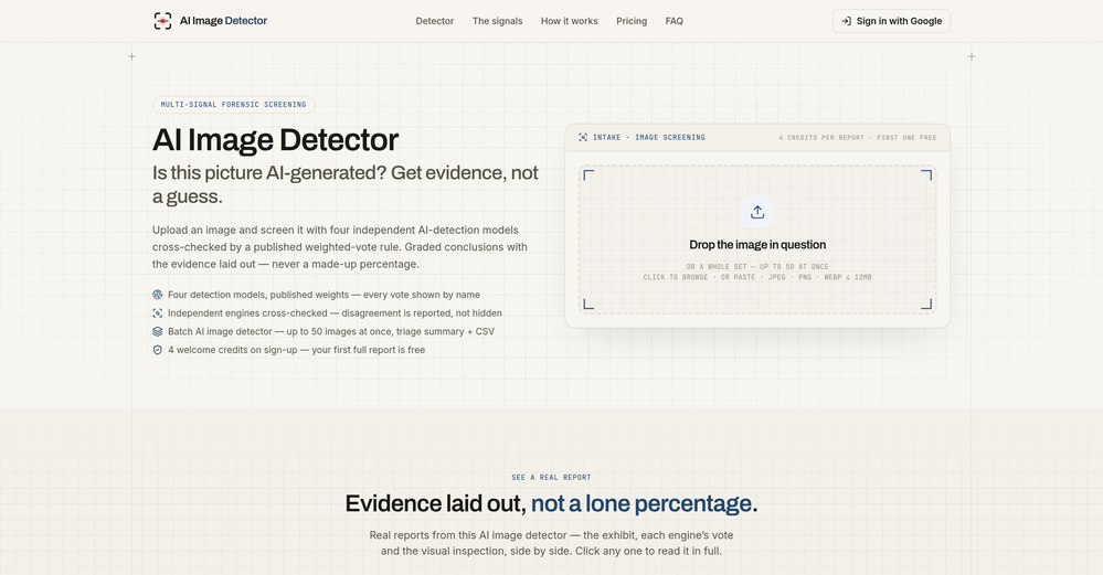 AI Image Detector.info website