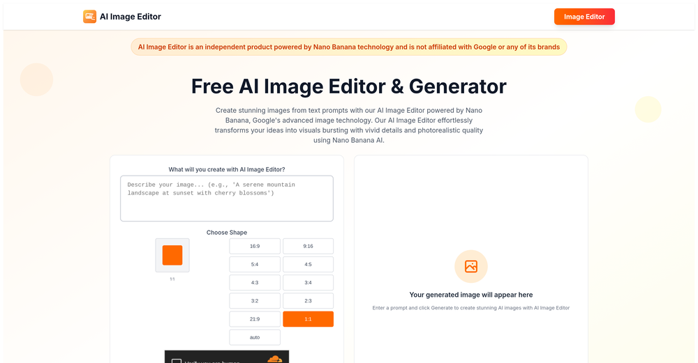 AI Image Editor website