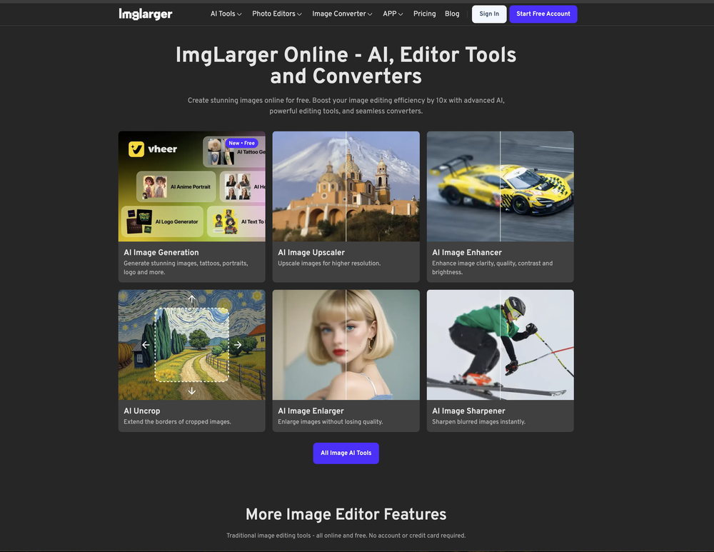 AI Image Enlarger website