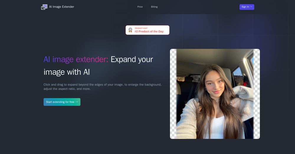 AI Image Extender website