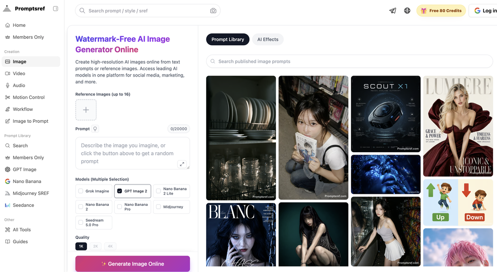 AI Image Generator | Promptsref website