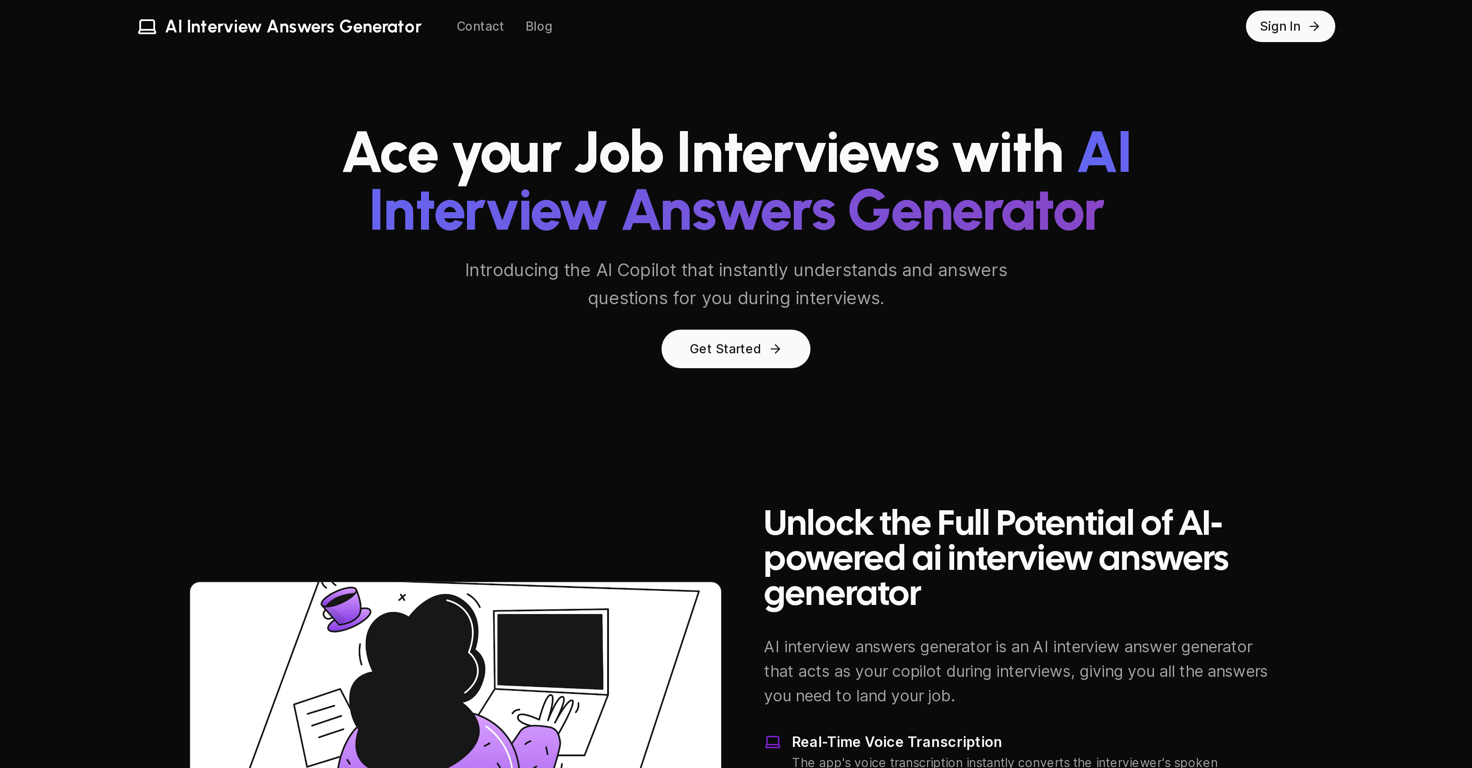 AI Interview Answers Generator website