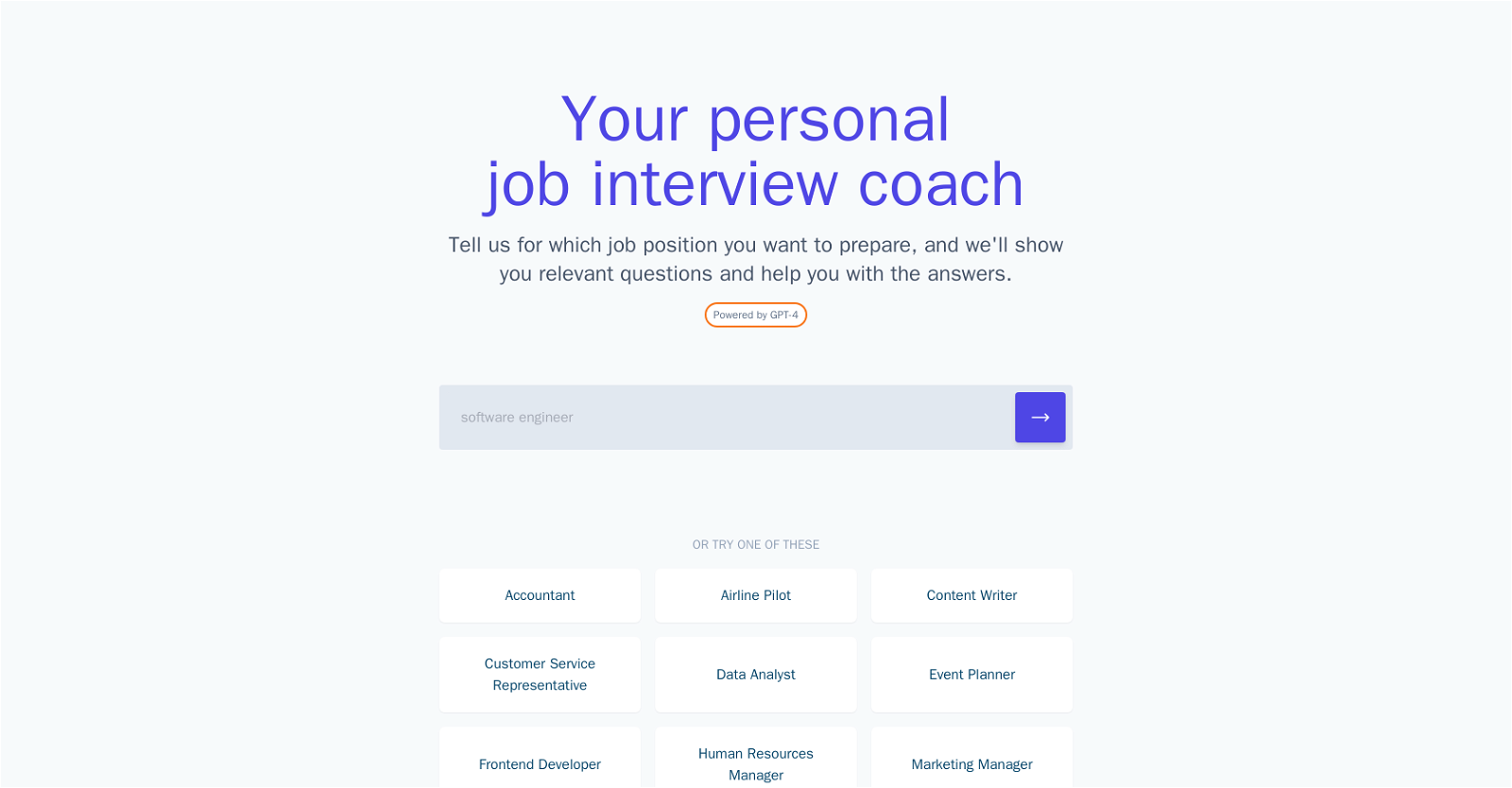 AI Interview Coach website