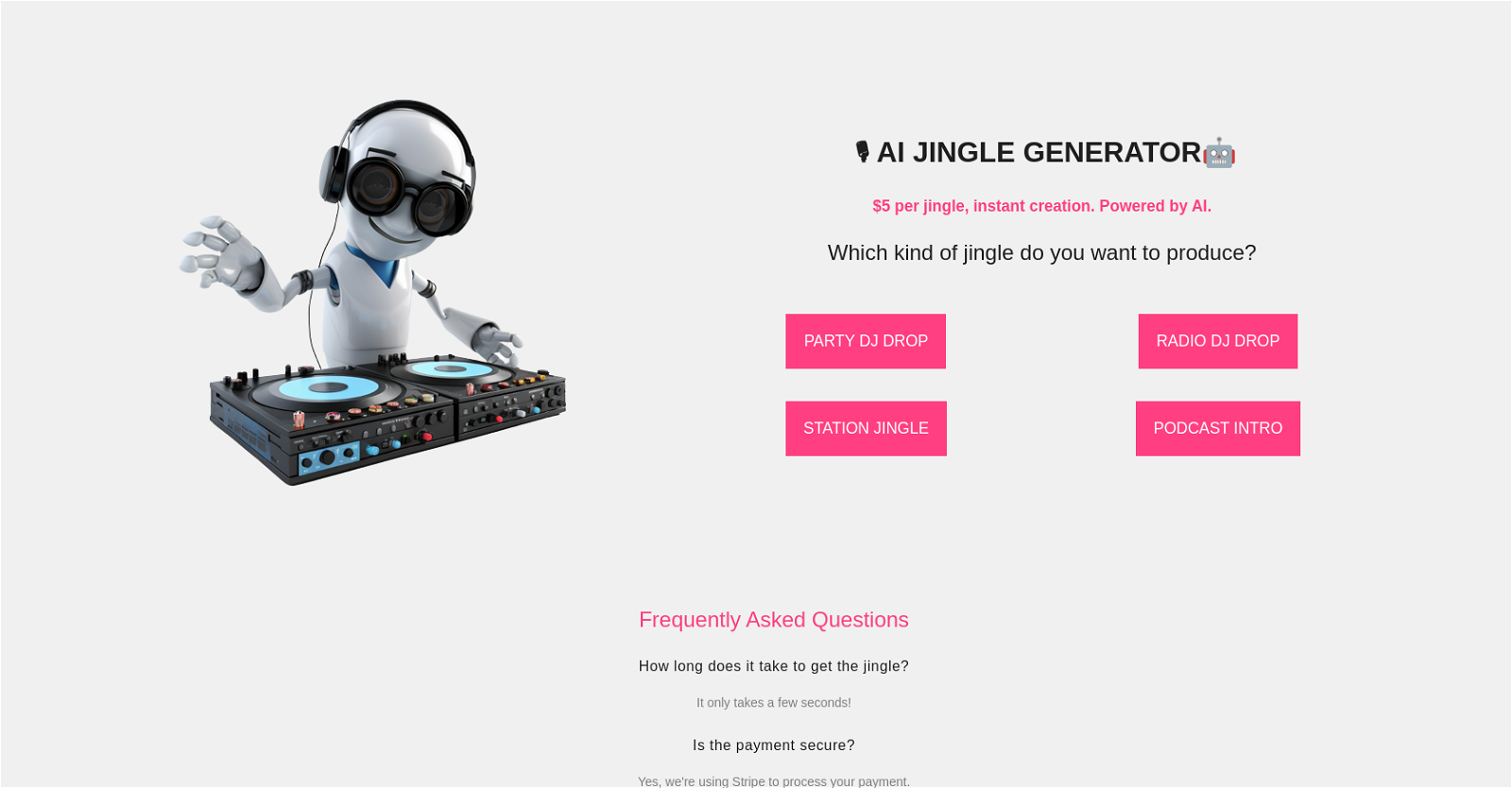 AI Jingle Generator website