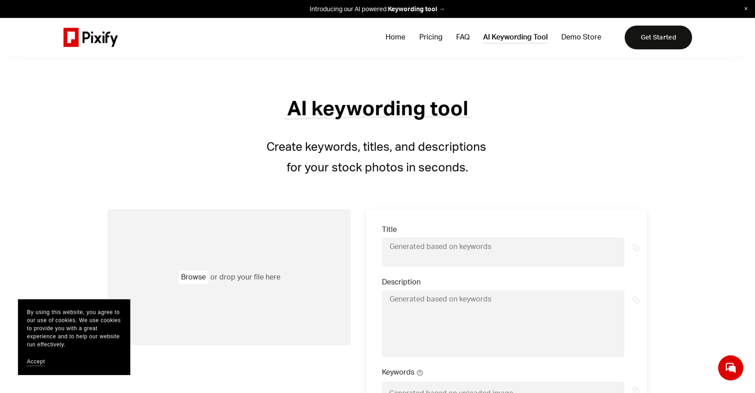 AI Keywording Tool website