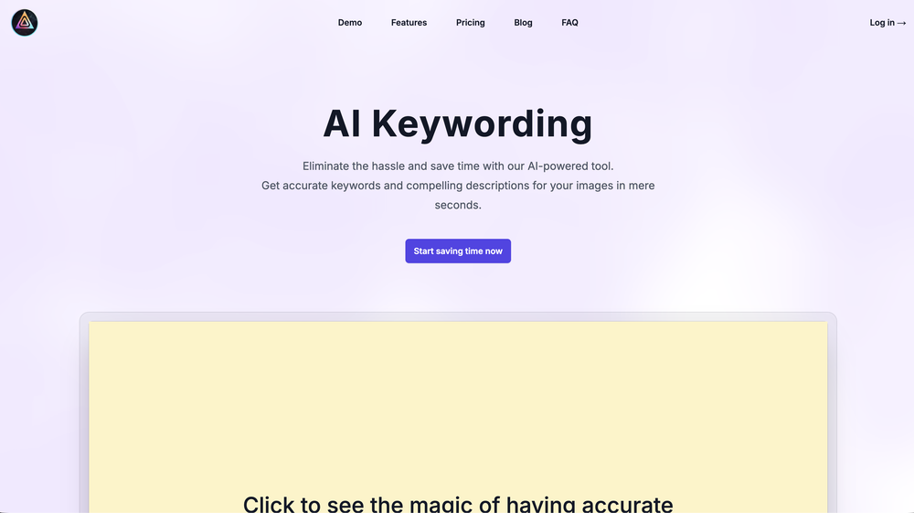 AI Keywording website