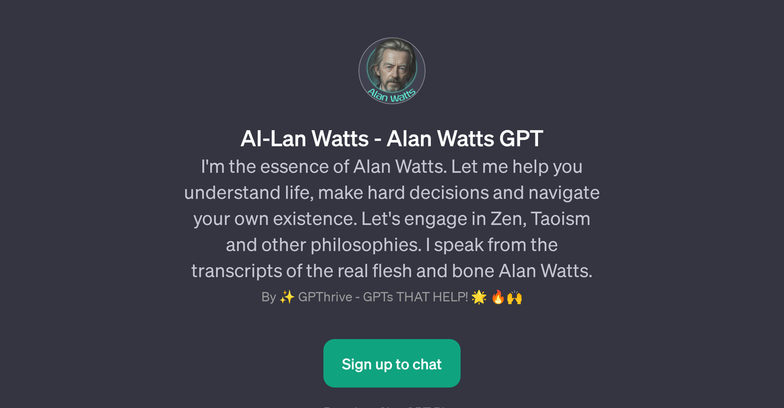 AI-Lan Watts - Alan Watts GPT website
