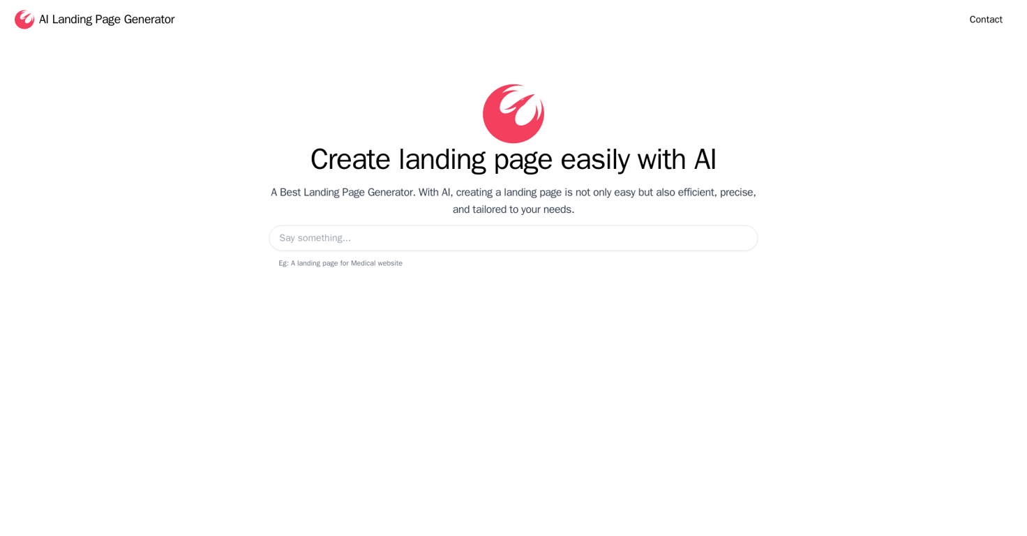 AI Landing Page Generator website