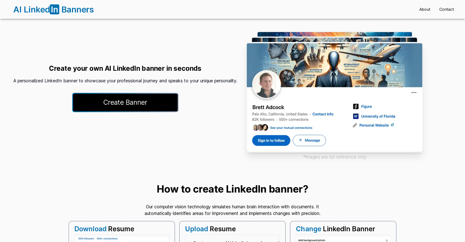 AI LinkedIn Banners website