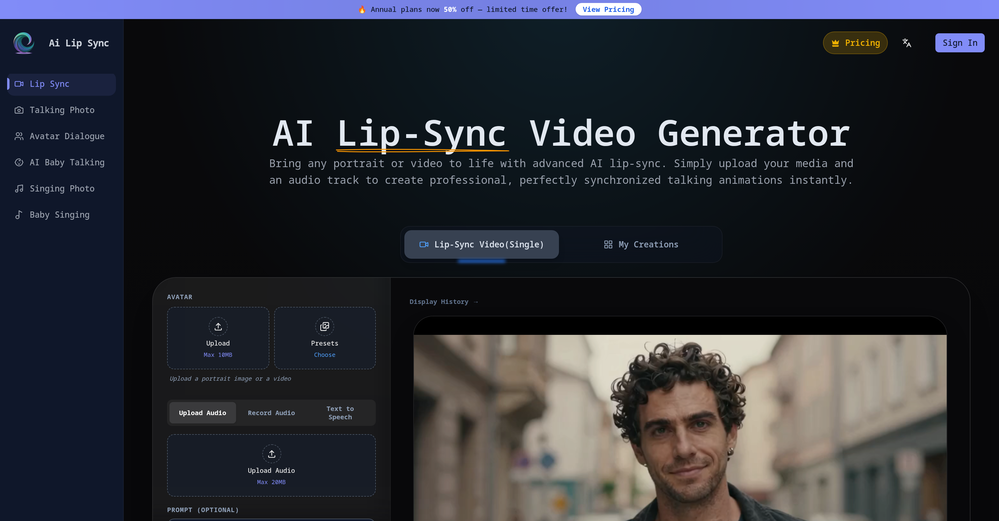 AI Lip Sync.com website