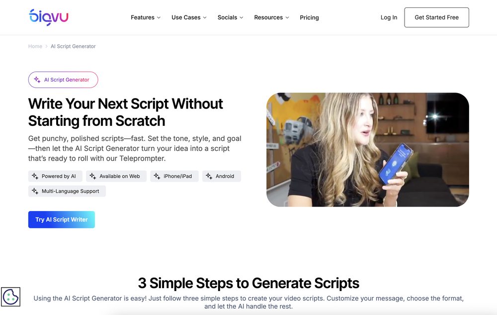 AI Magic Writer website