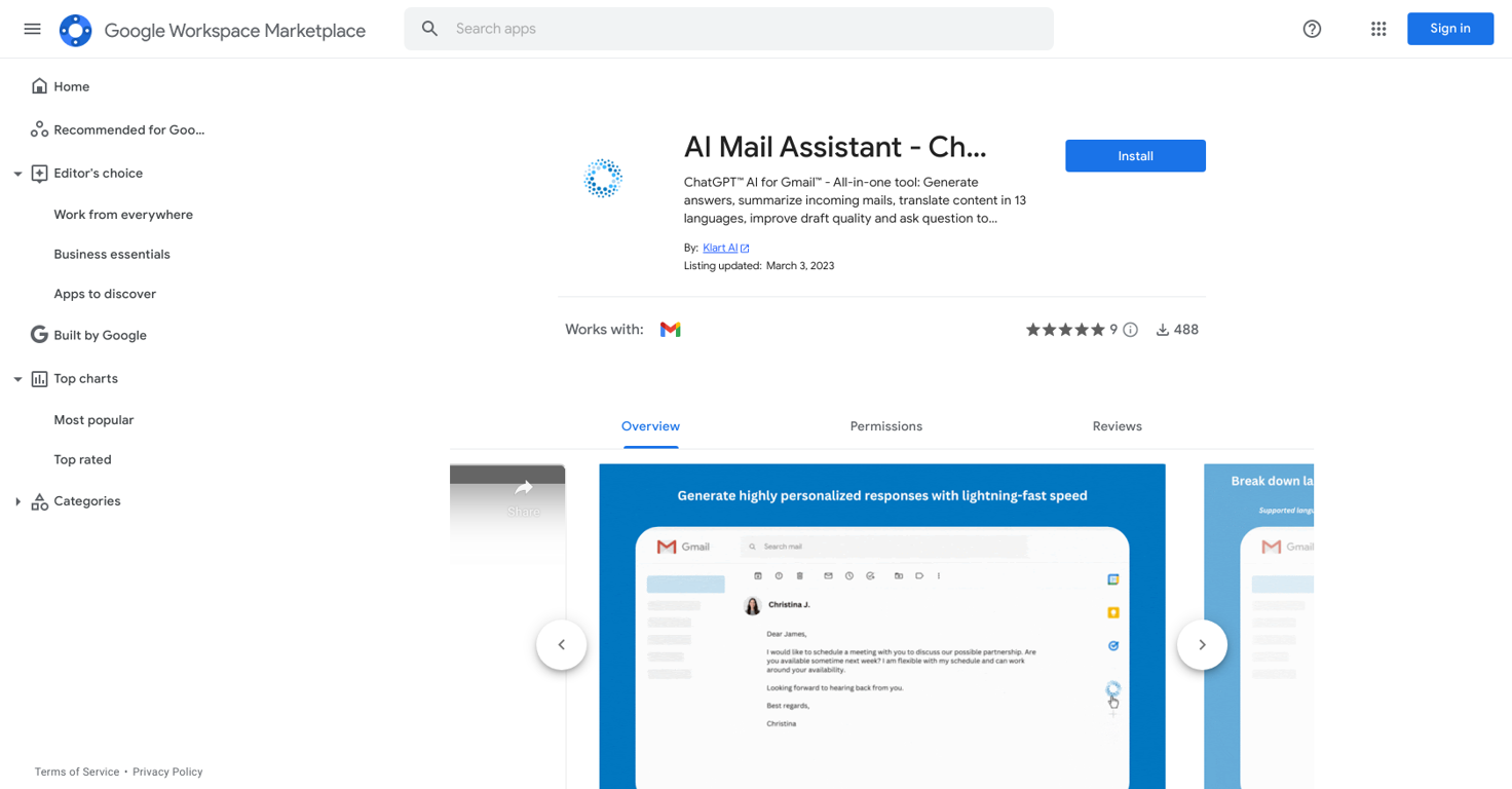 AI Mail Assistant website
