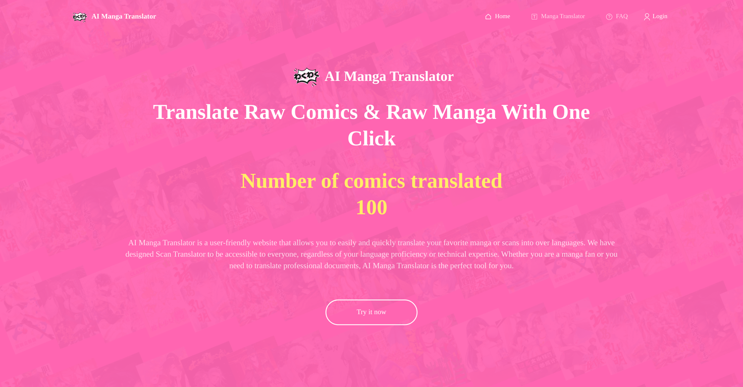 AI Manga Translator website