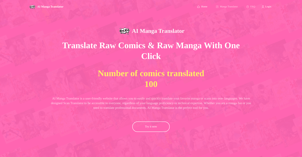 AI Manga Translator website