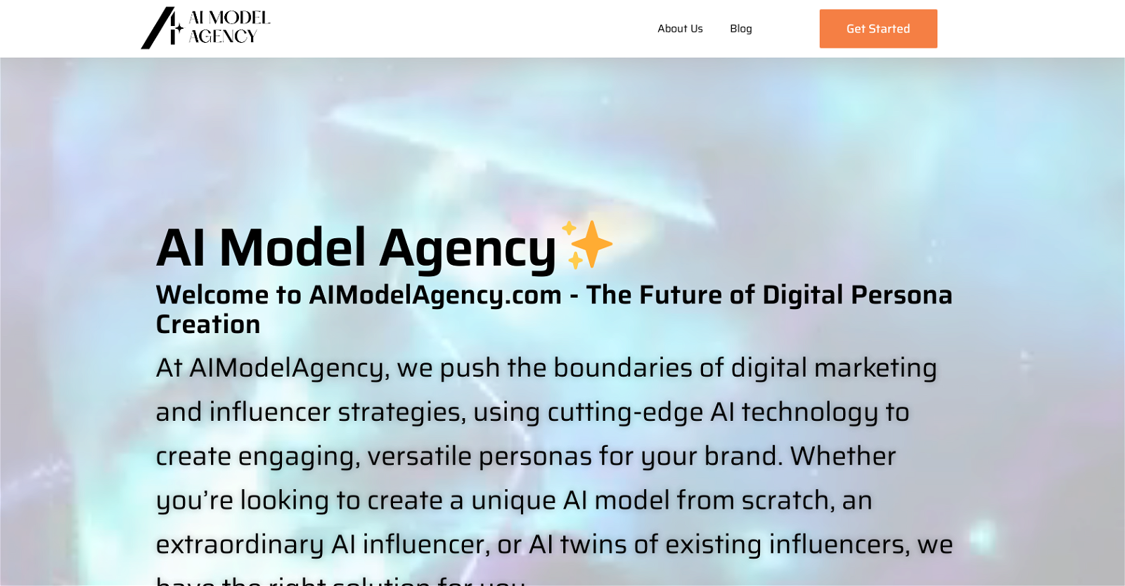 AI model agency website
