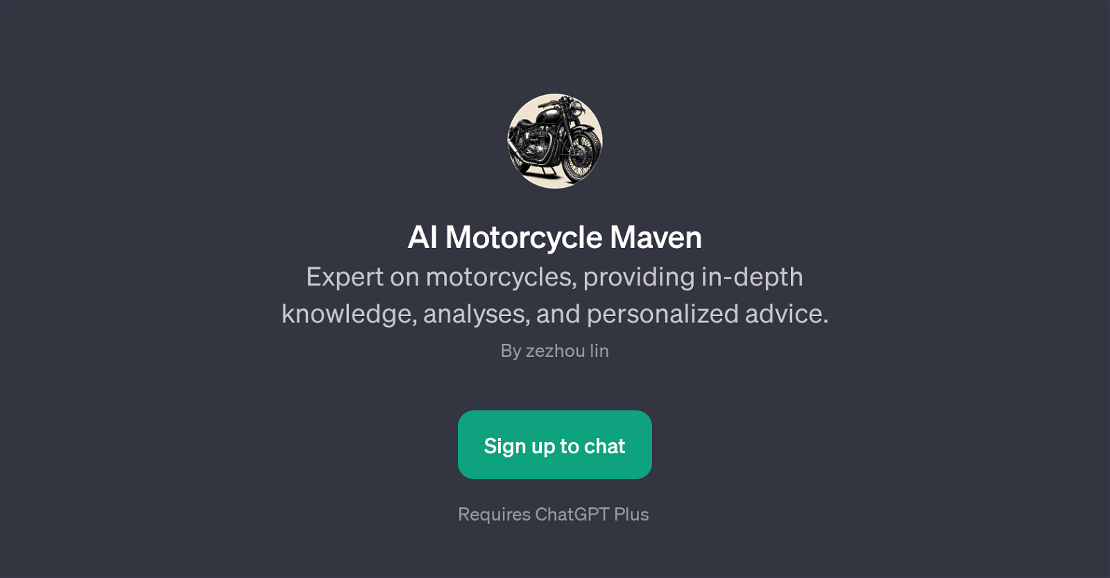 AI Motorcycle Maven website