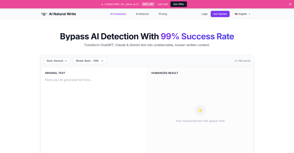 AI Natural Write website