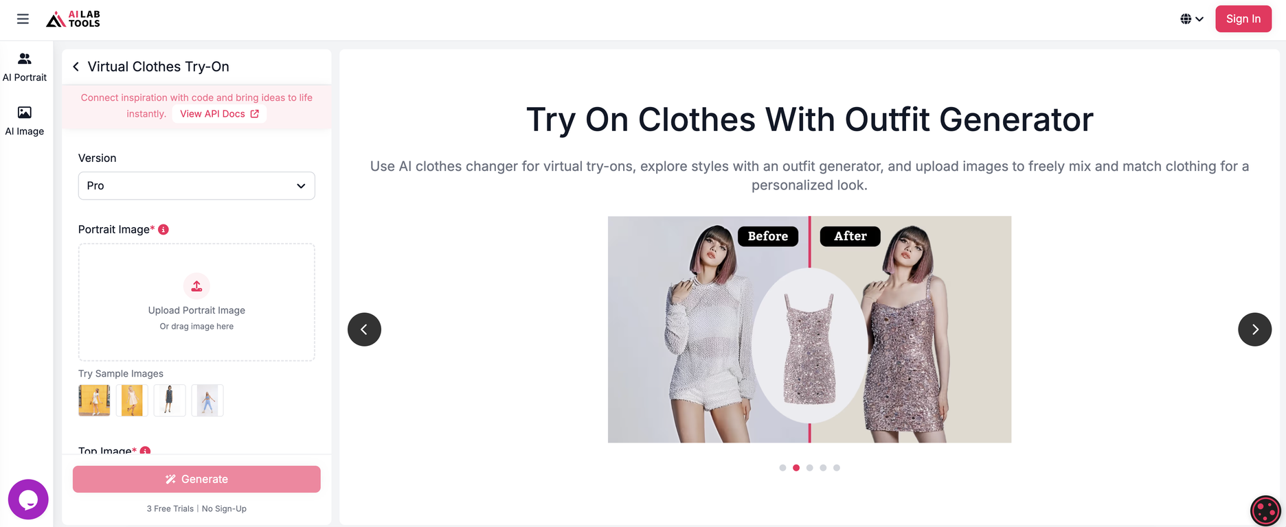 AI Outfit Generator | AILabTools website