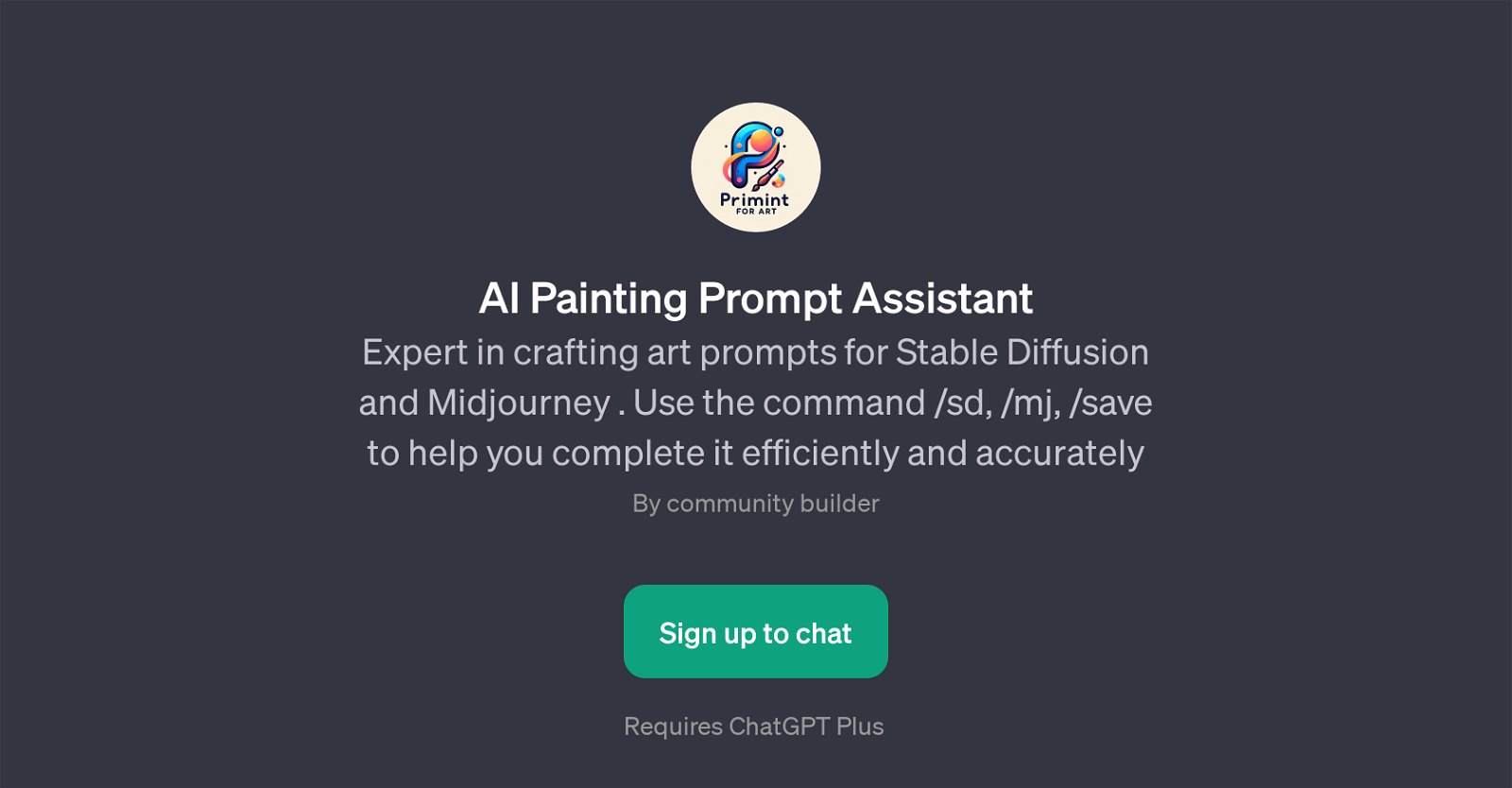 AI Painting Prompt Assistant website