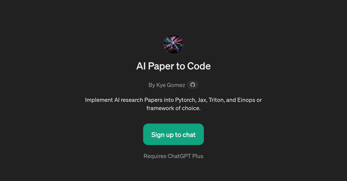 AI Paper to Code website