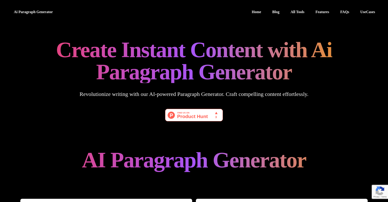 AI Paragraph Generator website