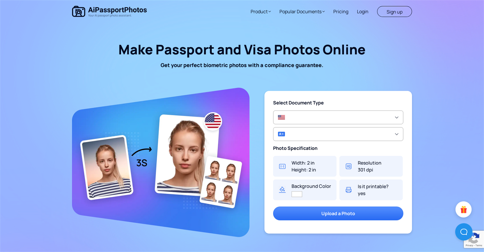 AI Passport Photos website