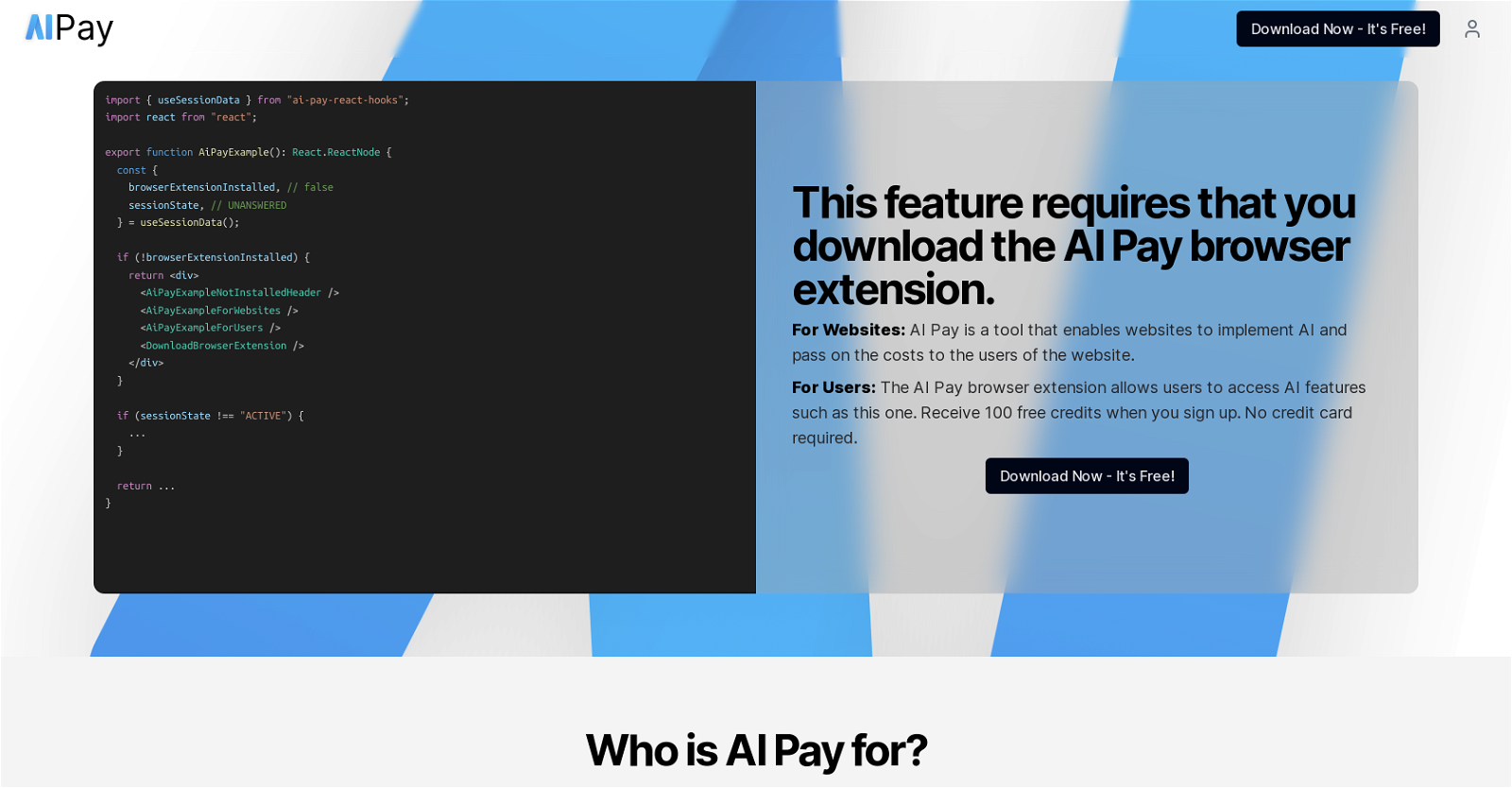 AI Pay website