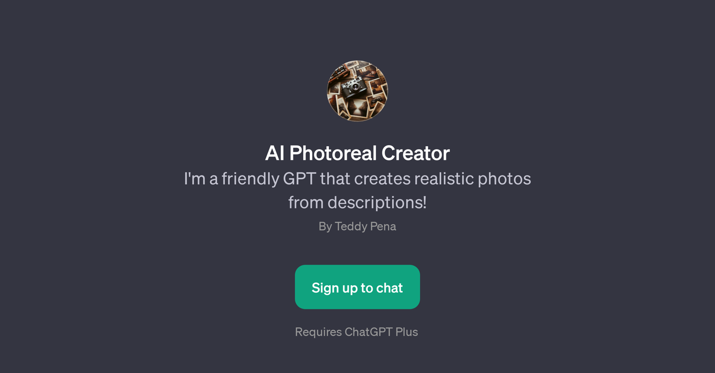 AI Photoreal Creator website
