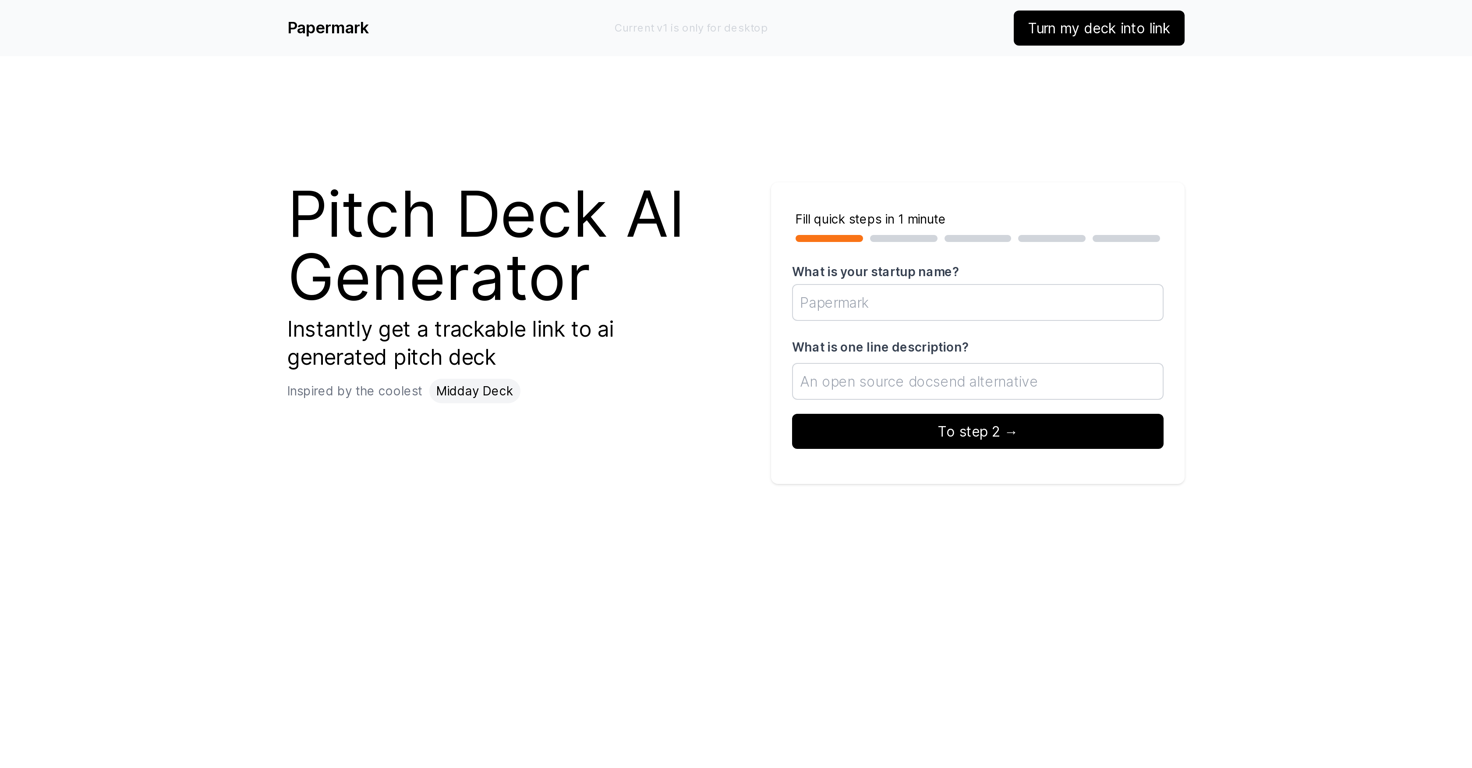 AI Pitch Deck Generator website