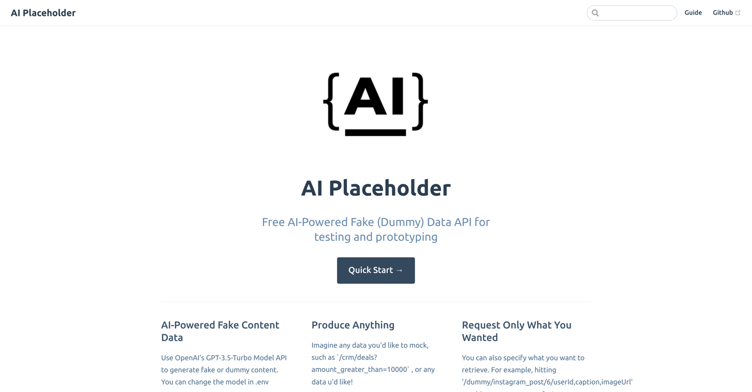 AI Placeholder website