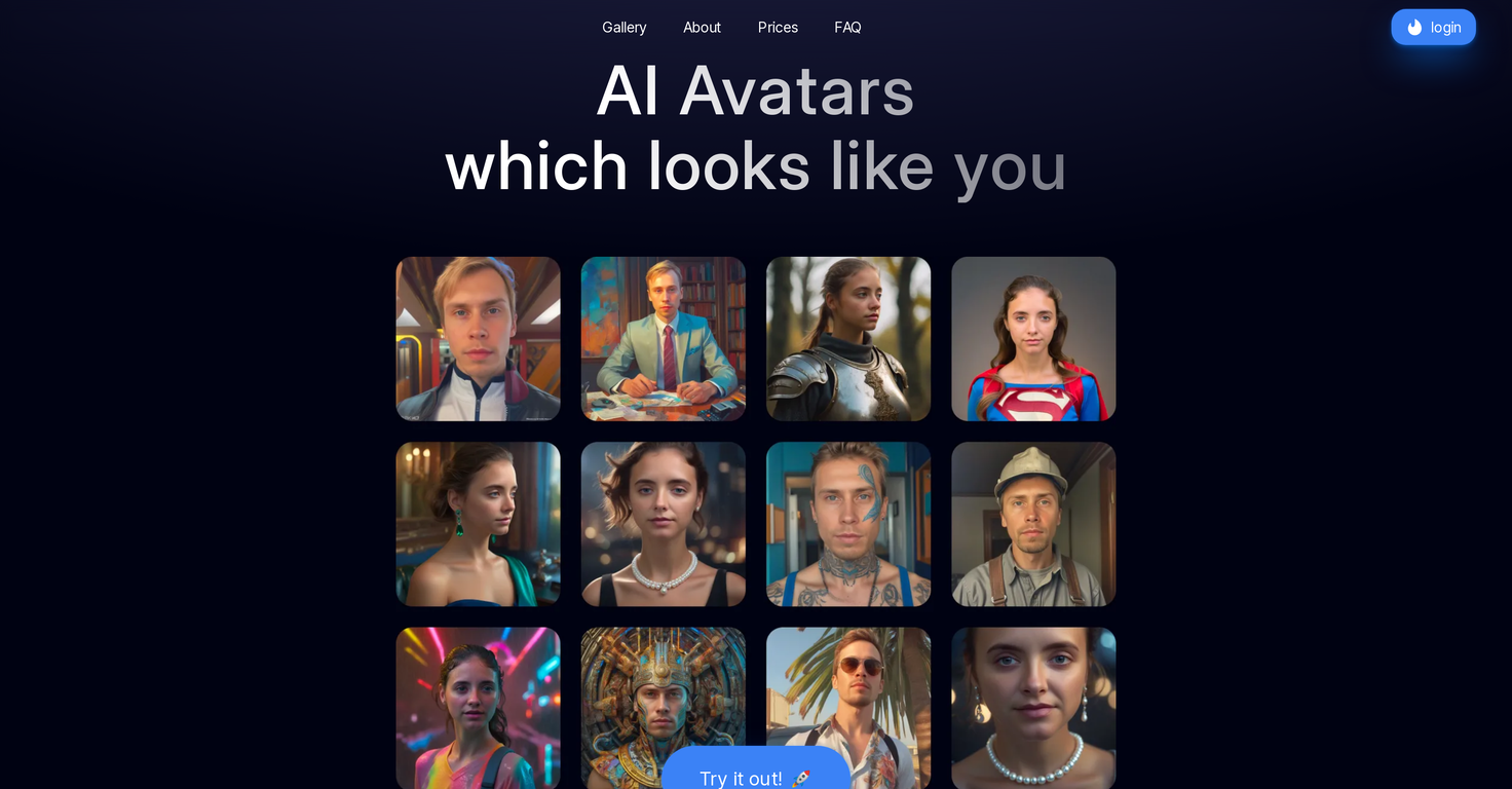 AI Portrait Generator website