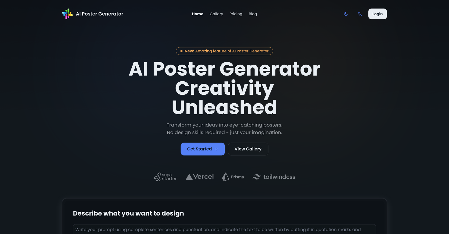 AI Poster Generator website