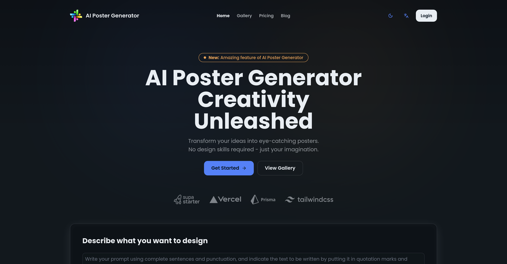 AI Poster Generator website