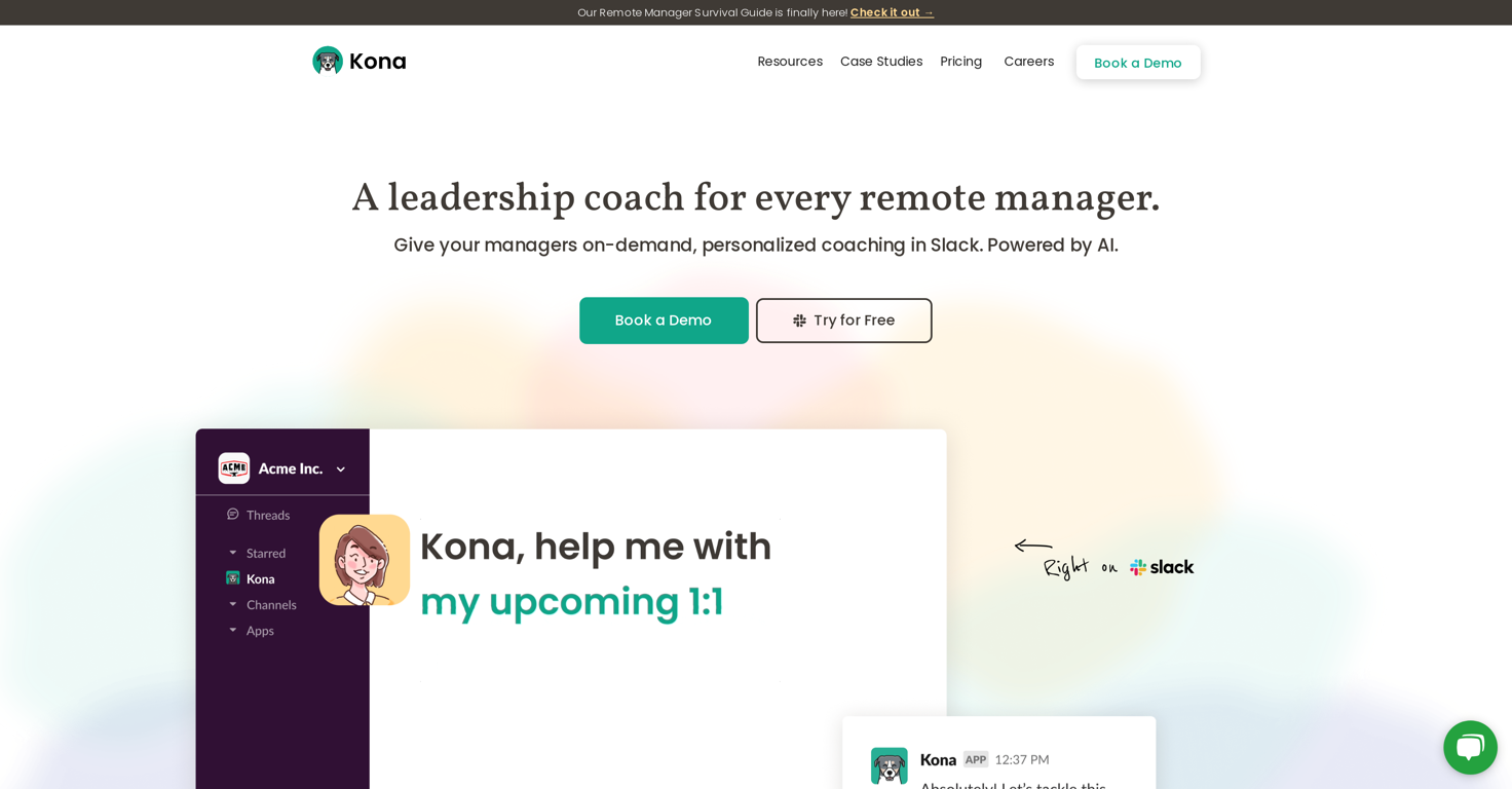 AI-Powered Coaching by Kona website