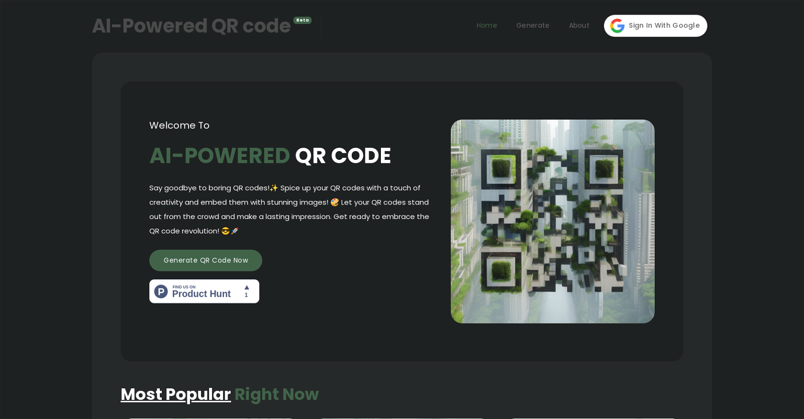 AI-Powered QR code website
