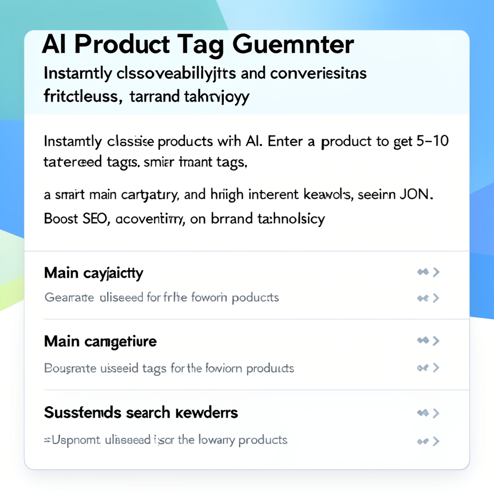 AI Product Tag Generator website