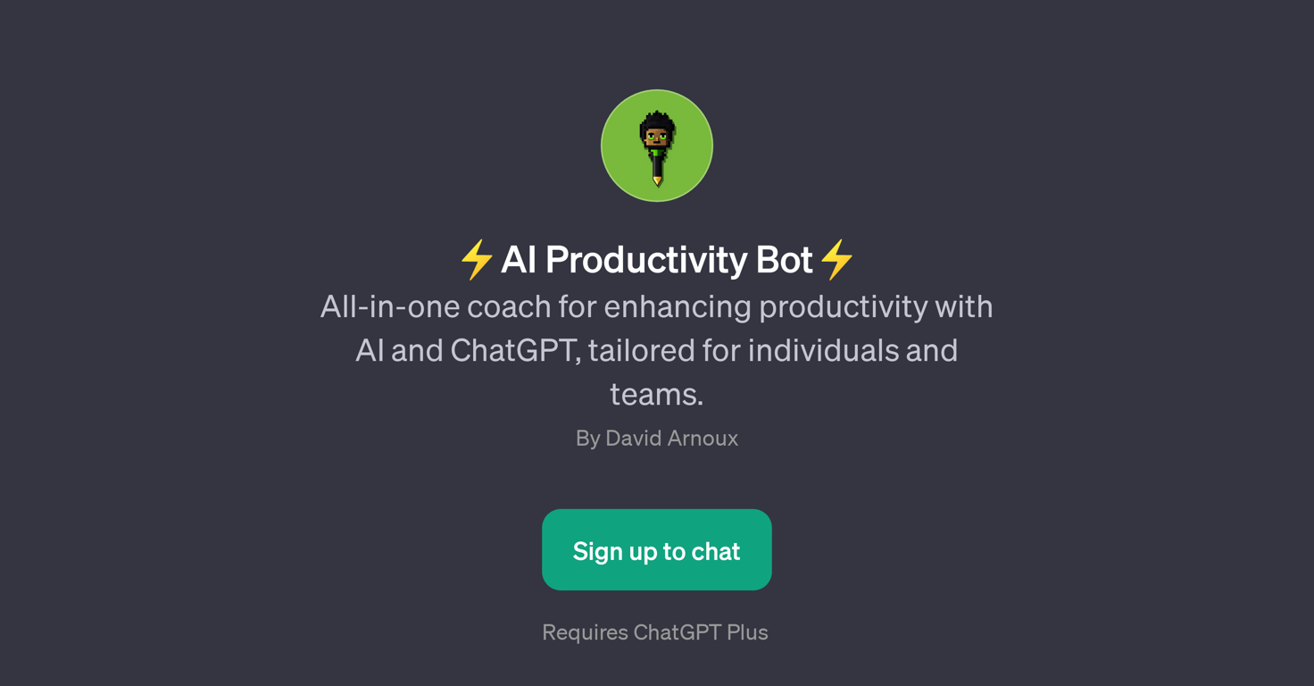AI Productivity Bot website