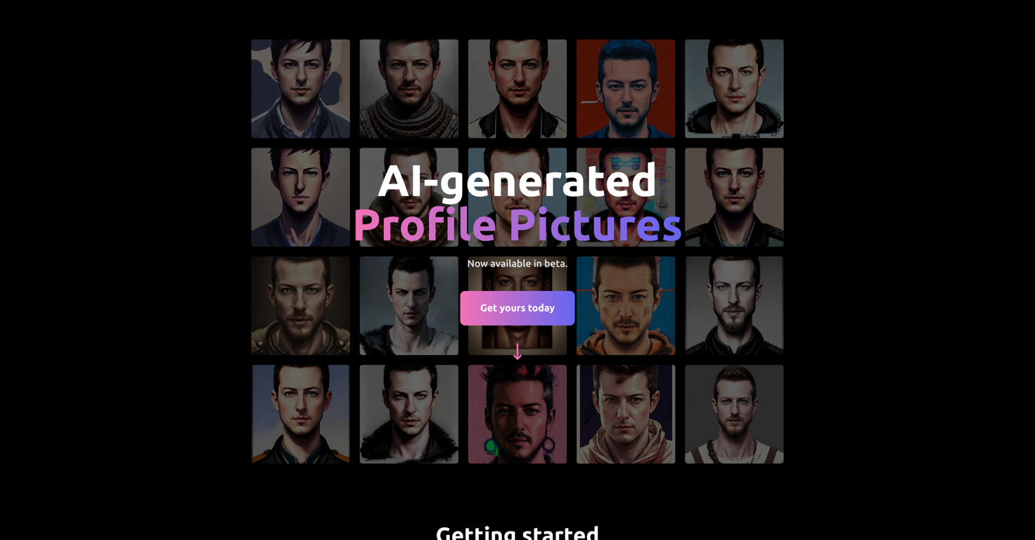 AI Profile Pictures website