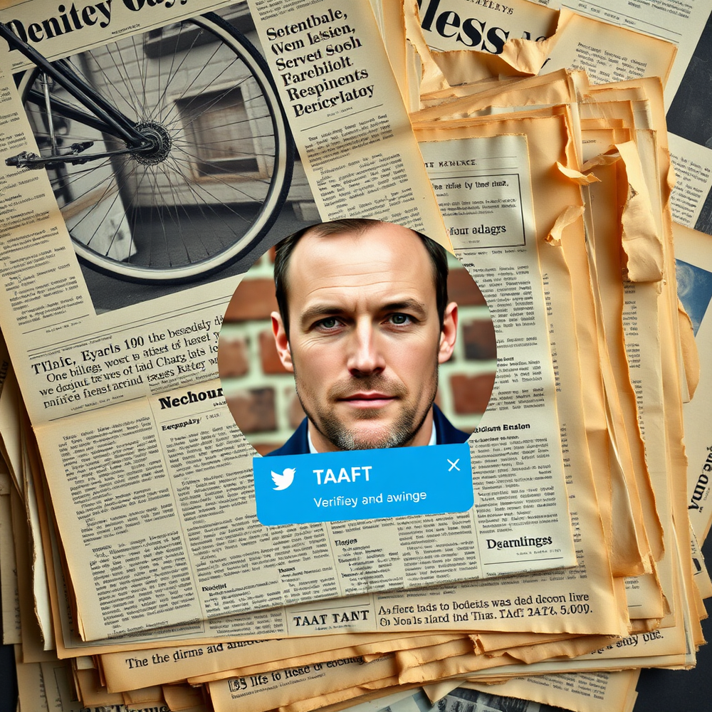 AI Profile Printed on Vintage Newspapers website