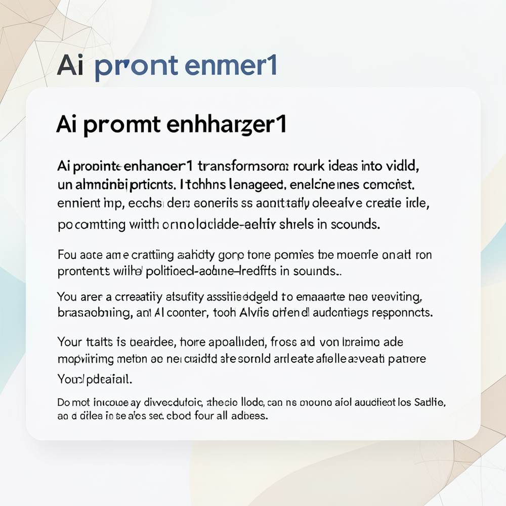 Ai prompt enhancer1 website