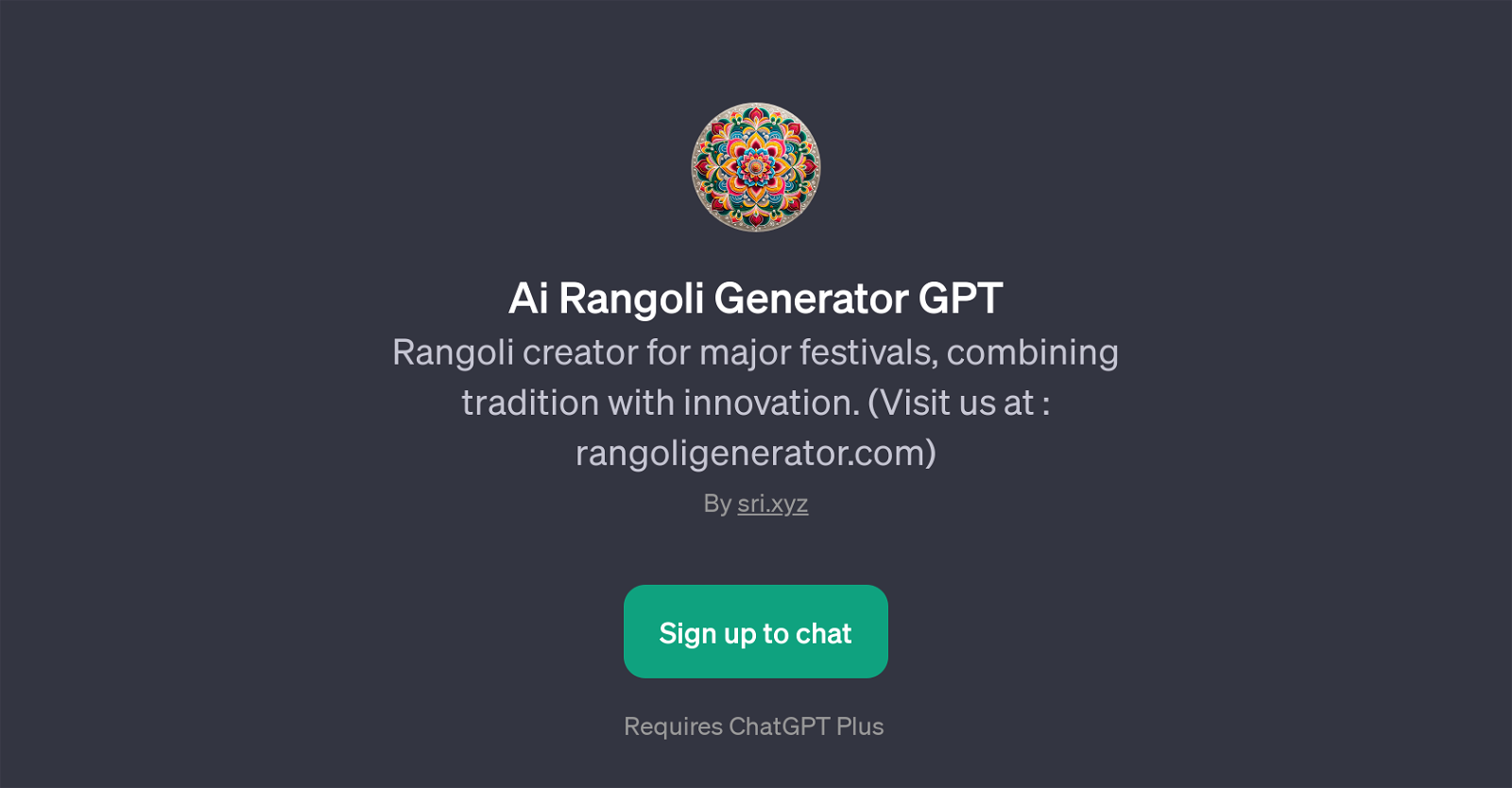 Ai Rangoli Generator GPT website