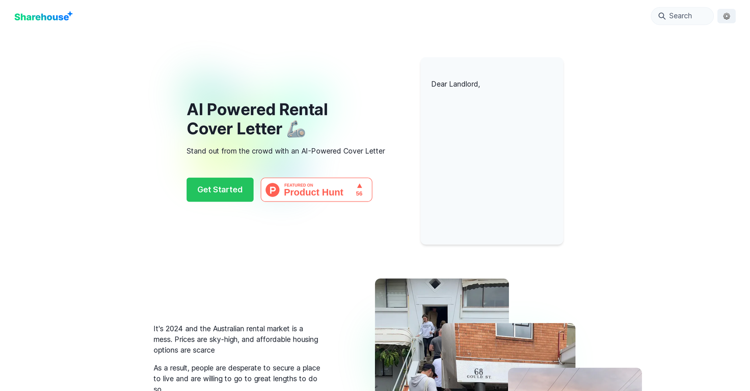 AI Rental Cover Letter website