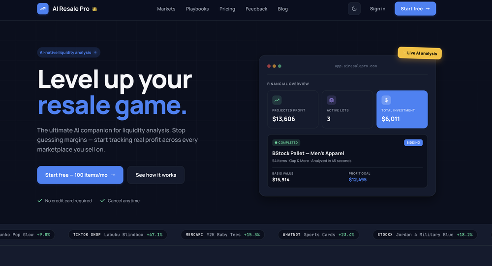 AI Resale Pro website